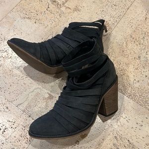 Free people leather suede booties